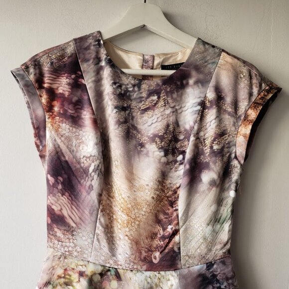 Ted Baker Mecia Sequin Print Fit and Flare Dress - Picture 4 of 6